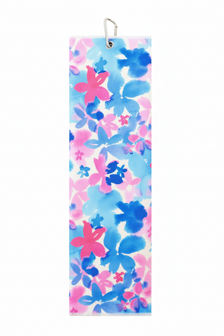 Microfibre Tri-fold Ladies Golf Towel - Watercolour Petal