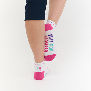 Pair Of Putt Pop Prosecco Ladies Golf Socks