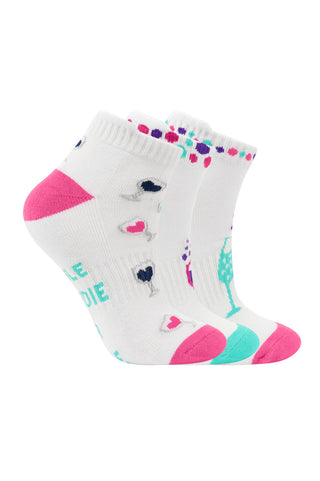 3 Pair Pack Assorted Boozy Themed Ladies Golf Socks