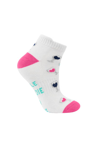 Pair Of Wine Slogan Ladies Golf Socks