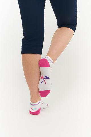 3 Pair Pack Of Multi Coloured Ladies Golf Socks