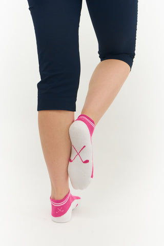 Surprizeshop - 3 Pair Pack Ladies Golf Socks - Pink