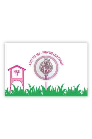 'Lady Captain's Day 2025' Ball Marker on Card - Pink