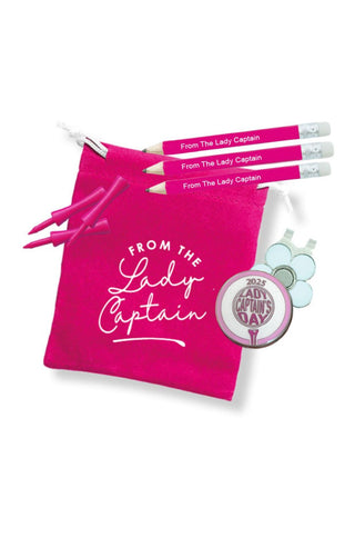 Lady Captain's Day 2025 Golf Ball Marker and Visor Clip Set - Pink