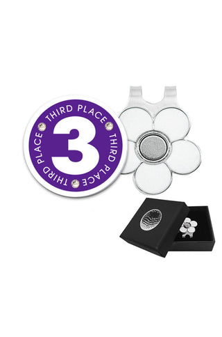 Third Place Ball Marker and Visor Clip in Presentation Gift Box