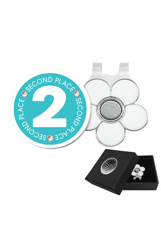 Second Place Ball Marker and Visor Clip in Presentation Gift Box