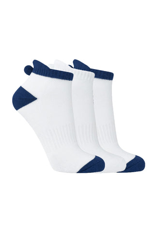 3 Pair Pack of Pom Pom Ladies Golf Socks - Navy