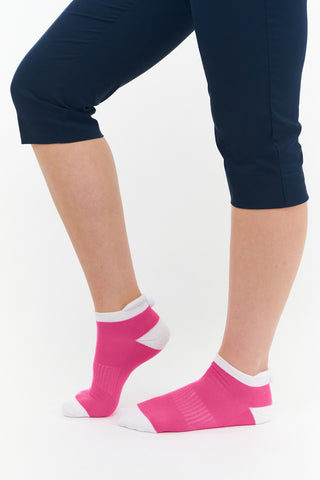 3 Pair Pack of Pink Spot Pom Pom Ladies Golf Socks