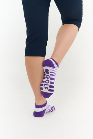 Ladies Golf Trainer Socks - 3 Pair Pack Pack - Purple