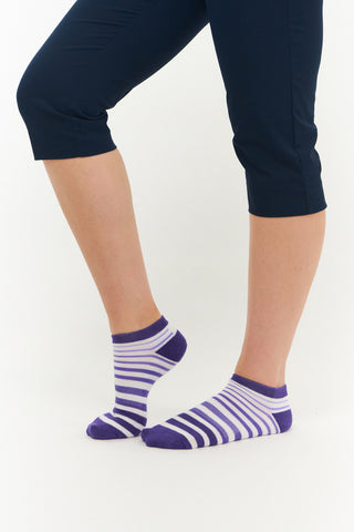 Ladies Golf Trainer Socks - 3 Pair Pack Pack - Purple