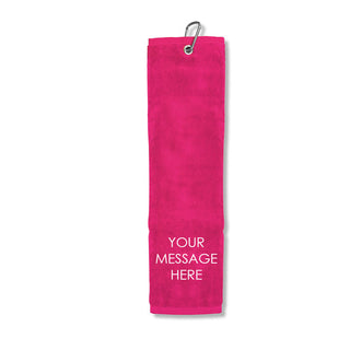 Blank Tri Fold Ladies Golf Towel - Pink