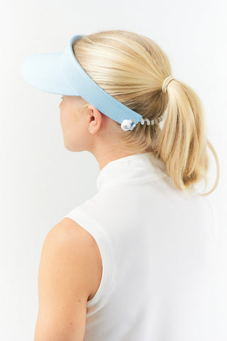 Telephone Wire Ladies Golf Visor with Ball Marker -  Pastel/Pale Blue