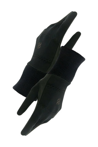 Fleece Lined Polar Stretch Winter Golf Gloves - Black