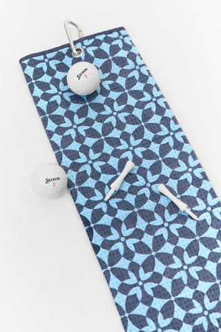 Microfibre Tri-fold Ladies Golf Towel - Riviera Blue