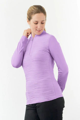 Pure Golf Cove Long Sleeve Zip Top - Lilac