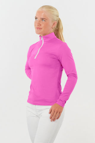 Pure Golf Ladies Tranquillity Mid Quarter Zip Polo - Azalea