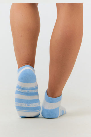 Pure Ladies 2 Pair Pack Of Trainer Golf Socks- Pale Blue