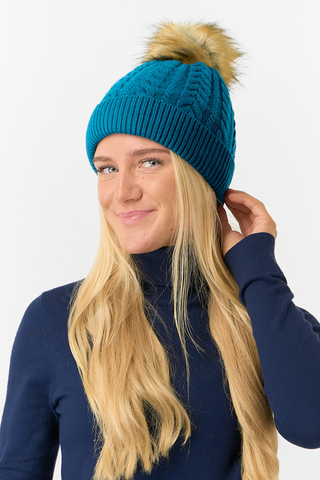 Surprizeshop Waterproof Bobble Ladies Golf Hat - Teal