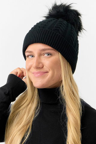 Surprizeshop Waterproof Bobble Ladies Golf Hat - Black