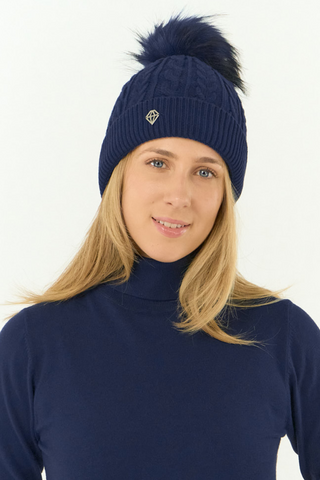 Pure Golf Suzie Waterproof Bobble Hat - Navy