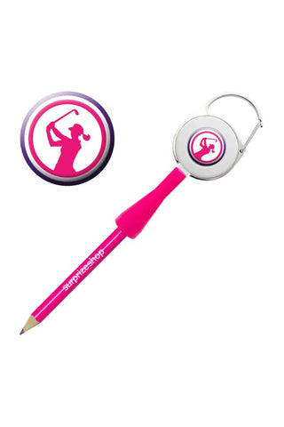 Lady Golfer Retractable Golf Pencil - Pink