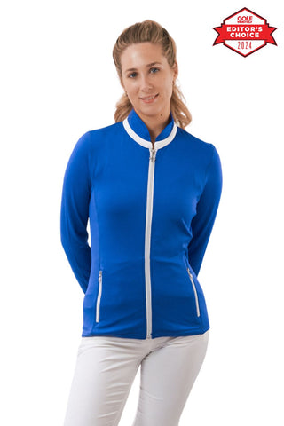 Pure Golf Ladies Mist Full Zipped Mid Layer - Royal Blue