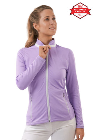 Pure Golf Ladies Mist Full Zipped Mid Layer - Lilac