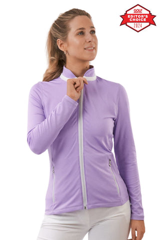 Mist Ladies Golf Full Zipped Mid Layer - Lilac