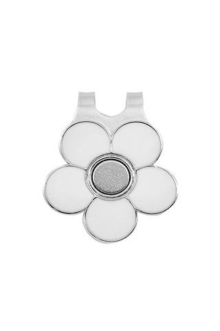 Ladies Golf Flower Visor Clip - White