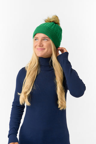 Surprizeshop Waterproof Bobble Ladies Golf Hat - Emerald Green