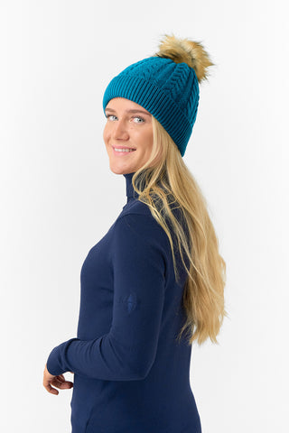 Surprizeshop Waterproof Bobble Ladies Golf Hat - Teal