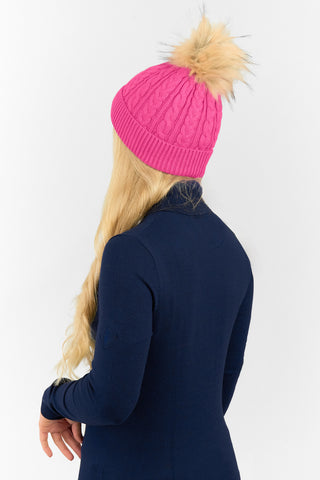 Surprizeshop Ladies Waterproof Bobble Ladies Golf Hat - Hot Pink