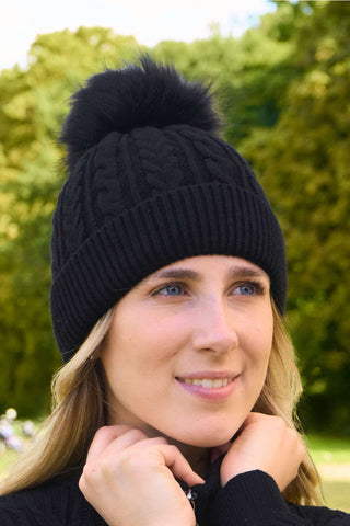 Ladies Waterproof Bobble Hat - Black