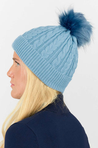 Ladies Waterproof Bobble Hat - Powder Blue