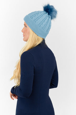 Surprizeshop Ladies Waterproof Bobble Ladies Golf Hat - Pastel Blue