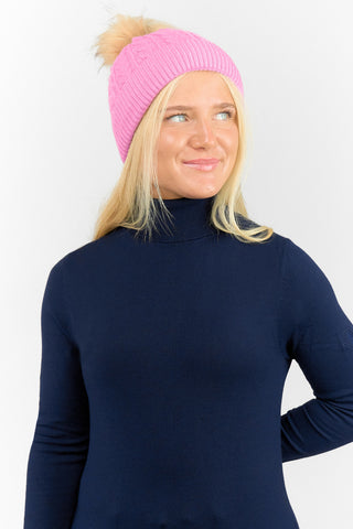 Surprizeshop Ladies Waterproof Bobble Ladies Golf Hat - Soft Pink