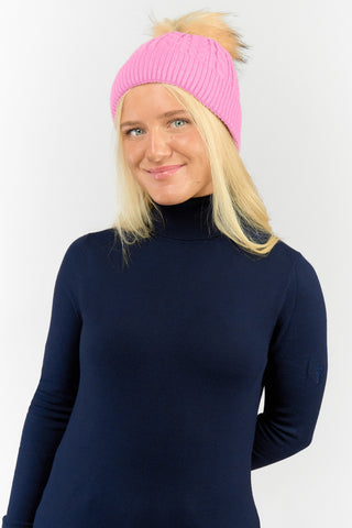 Surprizeshop Ladies Waterproof Bobble Ladies Golf Hat - Soft Pink