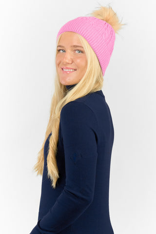Surprizeshop Ladies Waterproof Bobble Ladies Golf Hat - Soft Pink