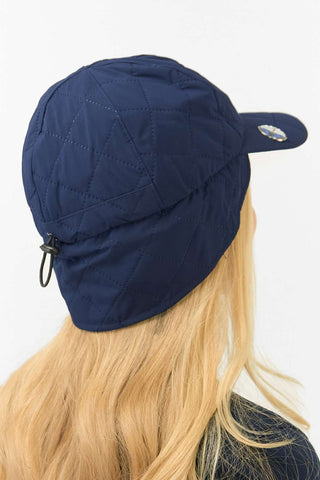 Ladies Waterproof Fleece Lined Rain Cap with Ball Marker - Navy