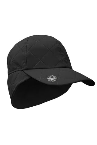 Ladies Waterproof Fleece Lined Rain Cap with Ball Marker - Black