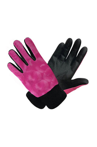 Polar Stretch Pair of Winter Ladies Golf Gloves - Pink Feather