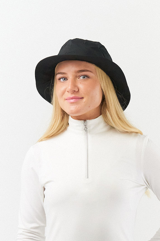 Ladies Golf Waterproof Mesh Lined Rain Hat - Black