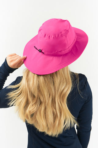 Ladies Golf Waterproof Fleece Lined Rain Hat- Pink