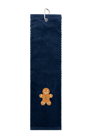 Gingerbread Man Golf Towel - Navy
