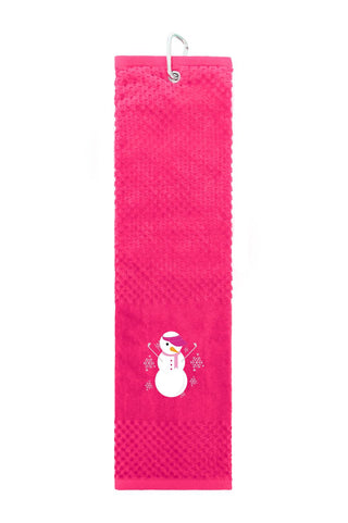 Snowman Golf Towel - Pink