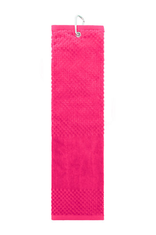 Waffle Weave Golf Towel - Hot Pink