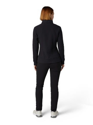 Callaway Ladies Golf Stretch Waffle Knit Fleece Jacket - Caviar