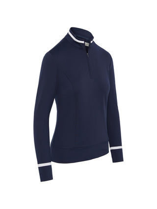 Callaway Ladies Thermal Long Sleeve Colourblock Golf Top - Peacoat