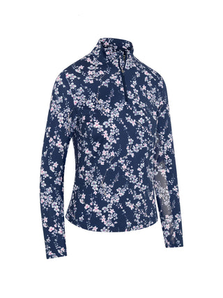 Sun Protection Long Sleeve Golf Top - Blue Depths