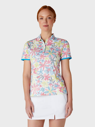 Callaway Golf Short Sleeve Womens Golf Polo Shirt - Chevron Floral